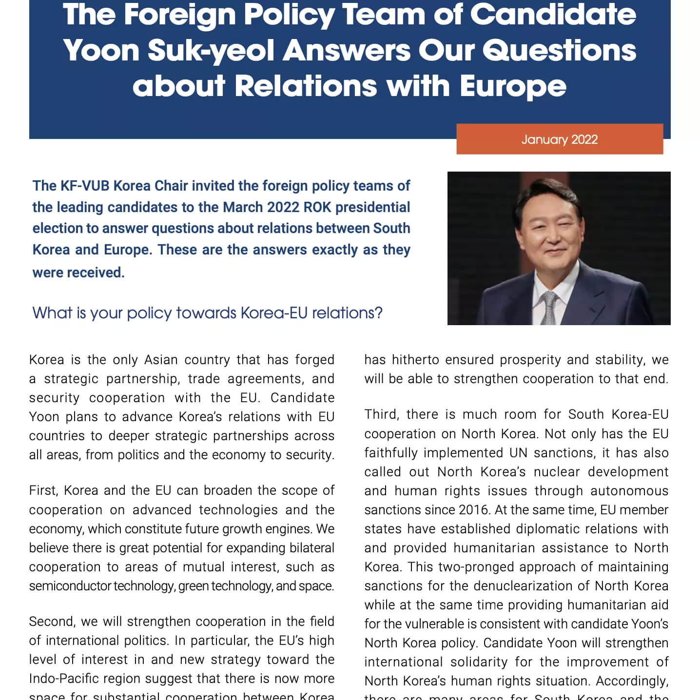 The Foreign Policy Team Of Candidate Yoon Suk-yeol Answers Our ...